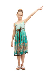 teenage girl pointing her finger