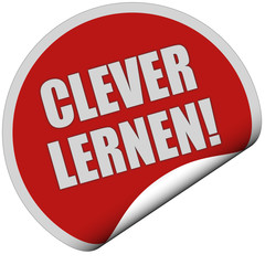 Sticker rot rund curl unten CLEVER LERNEN!