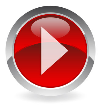 red vector button "forward"