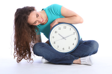 Sit down relaxing time for beautiful happy woman