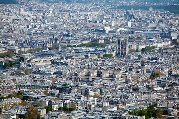 La Cite island - aerial view from Eiffel Tower, Paris, France