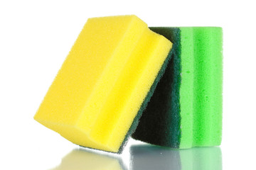 bright sponges isolated on white