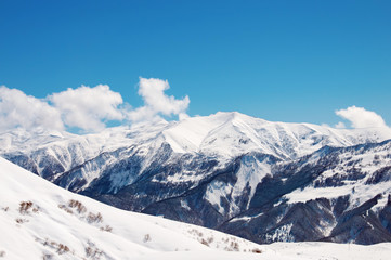 Fototapeta premium High mountains under snow in the winter