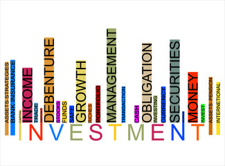 colorful INVESTMENT text barcode, vector