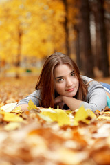 beauty girl in autumn park