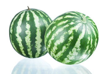 Two Watermelons isolated  on a white background