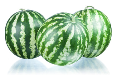 Three watermelon isolated  on a white background