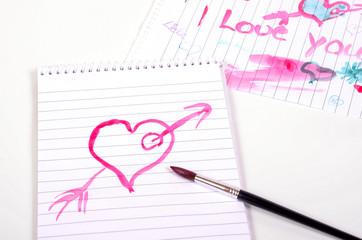 Herz Liebe Pinsel malen zeichnen