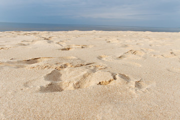 Sand on the beach.