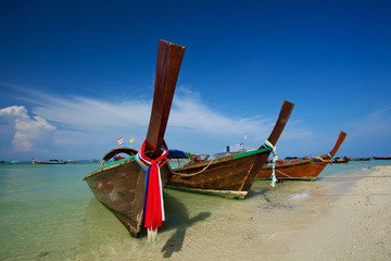 Boats on the sea in Southern of Thailand