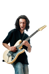 Obraz premium Guitar player isolated on the white background