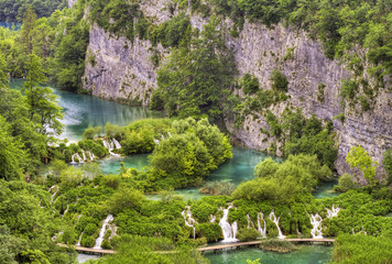Lower falls in Plitvice lakes, Croatia.