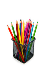 Colourful pencils isolated on the white