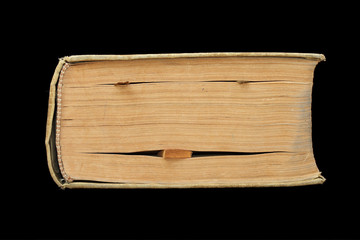 books looking like a face, isolated on black