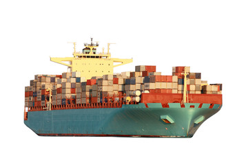 Container Schiff isoliert