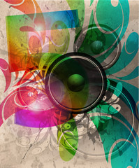 vector colorful music background illustration