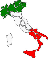 Mappa italiana tricolore.  Italian map