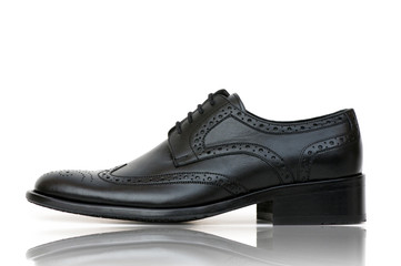 Fashion concept with male shoes on white