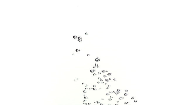 Bubbles going to water surface in slow-motion