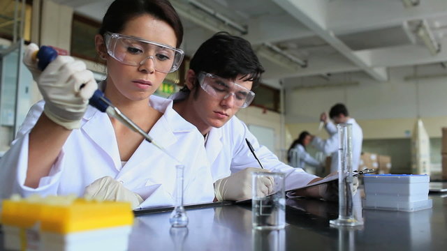 Young scientists experimenting