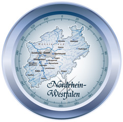 Nordrhein-Westfalen Kompass blau in SVG
