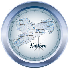 Sachsen Kompass blau in SVG