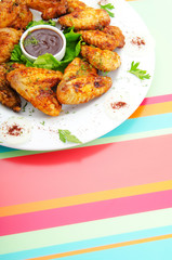 Chicken wings in the plate