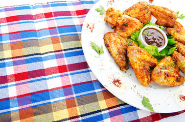 Chicken wings in the plate
