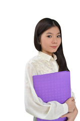 Obraz premium Business woman with document file