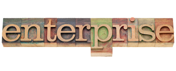 enterprise word in letterpress type