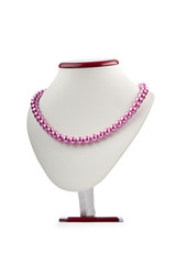 Pearl necklace isolated on white