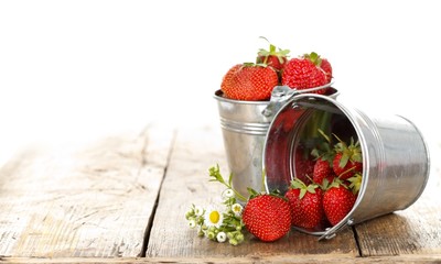 Strawberries in pots