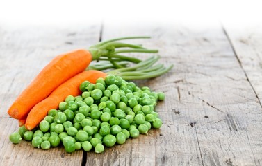 Carrots and green peas