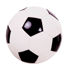 Single soccer ball isolated on white background