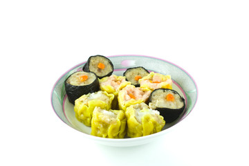 Dim sum, Chinese steamed pork and shrimp dumplings
