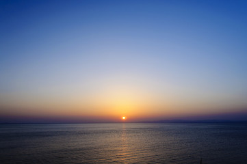 Obraz premium 陸奥湾の夕陽