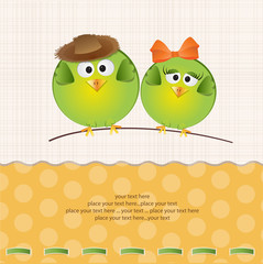 Birds couple in love