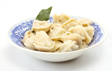 Meat Dumplings - russian pelmeni - with laurel