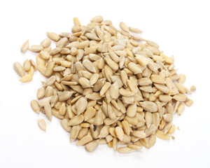 Sunflower seeds isolated on white background