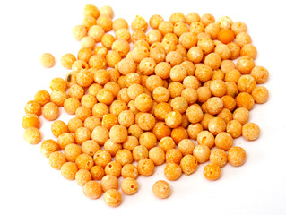 A small handful of chick-pea. Beans isolated on a white backgrou