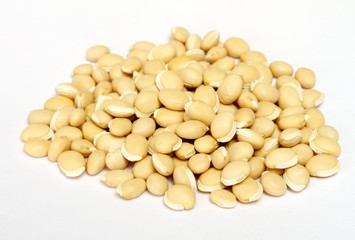 pile soybean on background