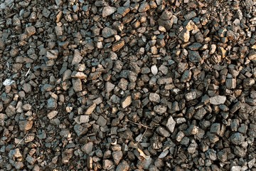 Closeup of black coal lumps