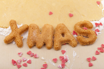 christmas cookies with letter biscuits