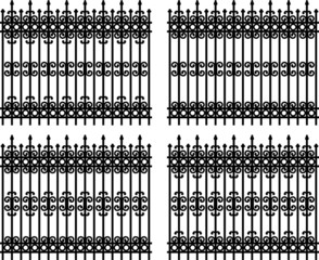 Wrought iron fence (4 silhouette)