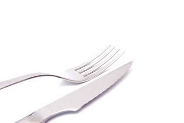 knife and fork isolated on white background