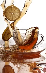 Küchenrückwand glas motiv Tee mit Zitrone © Pretti