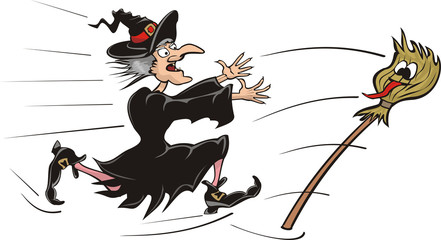 chasing witch broomstick