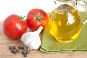 Set of ingredients and spice