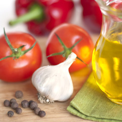 Set of ingredients and spice