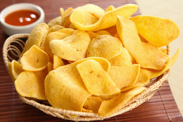 Cracker, [Pumpkin cracker ] with chillie sauce